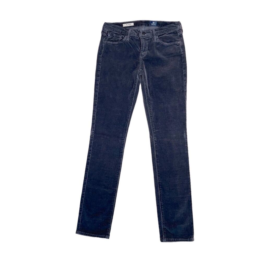 AG ADRIANO GOLDSCHMIED Charcoal Gray Corduroy The Stevie Slim Straight Size 27R